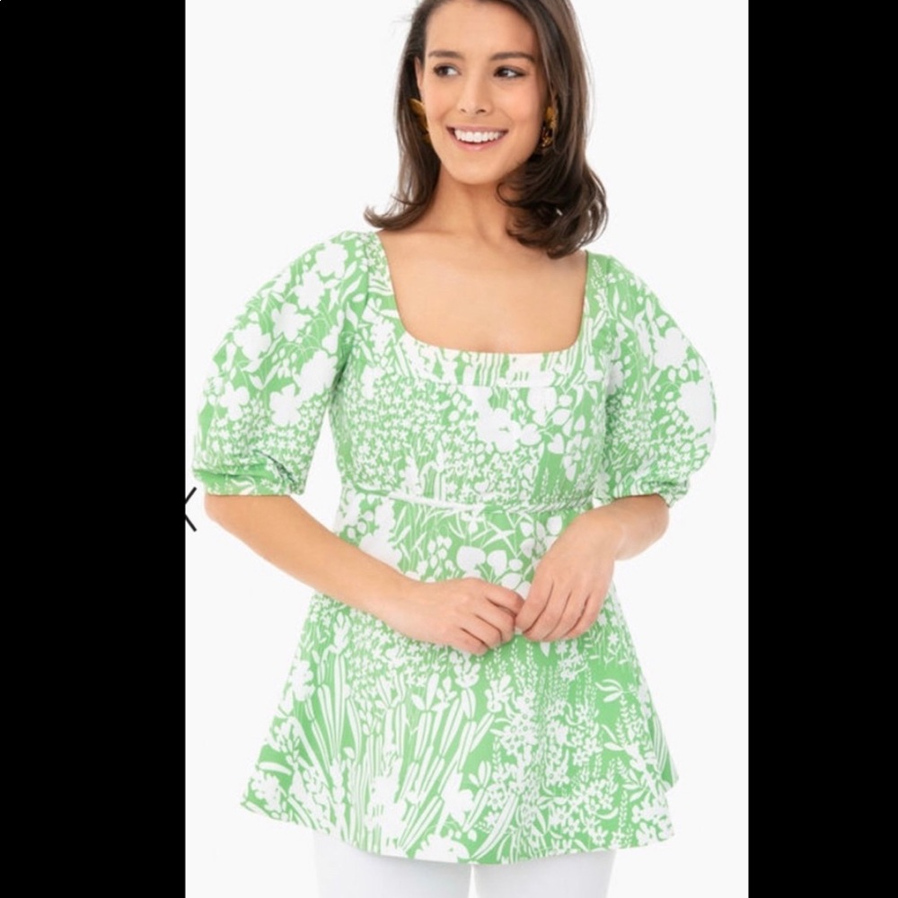 GREEN GARDEN NEALY BLOUSE by Tuckernuck Sz S